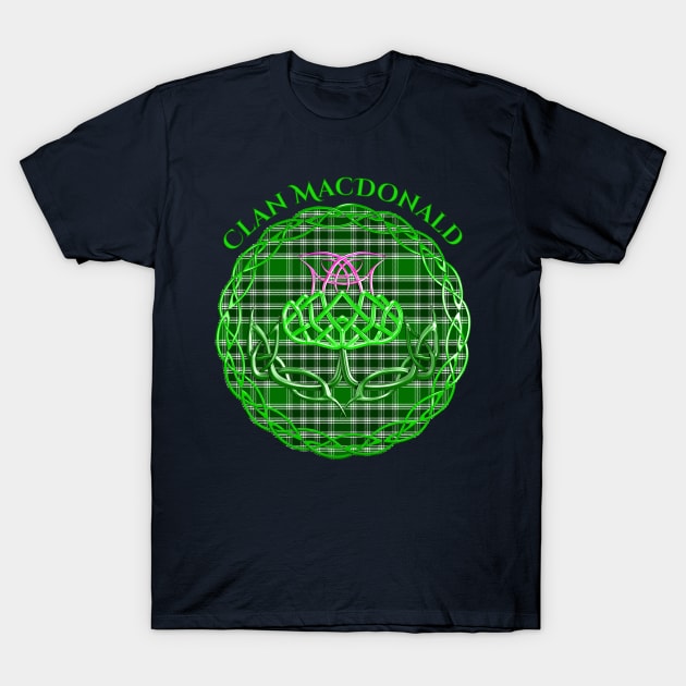 MacDonald Scottish Tartan Celtic Thistle T-Shirt by CelticFlame